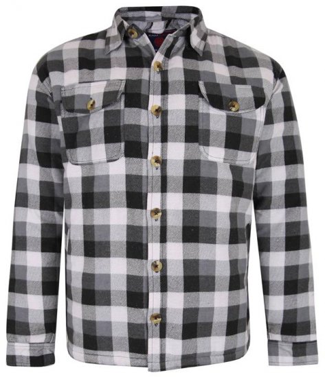 Kam Jeans 6213 Sherpa Lined Flannel Shirt Black - Cămăși - Cămăși Bărbați Mărimi Mari