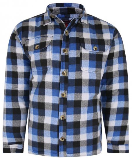 Kam Jeans 6213 Sherpa Lined Flannel Shirt Navy - Cămăși - Cămăși Bărbați Mărimi Mari