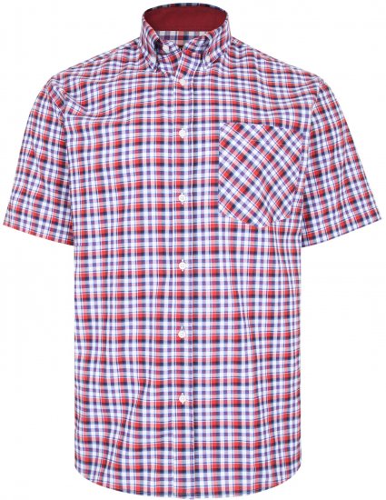 Kam Jeans 6214 Check Shirt Red - Cămăși - Cămăși Bărbați Mărimi Mari