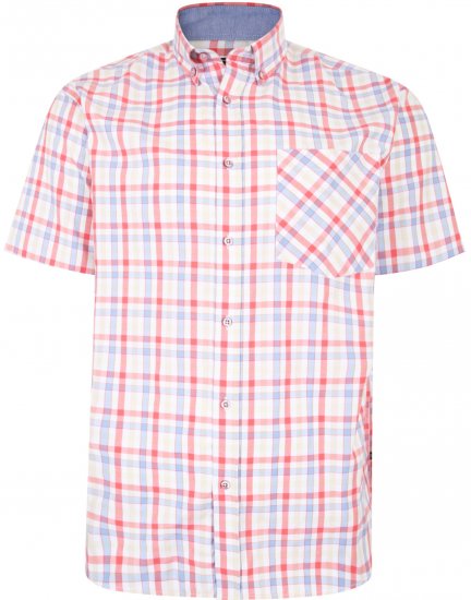 Kam Jeans 6215 Summer Check Shirt Pink - Cămăși - Cămăși Bărbați Mărimi Mari