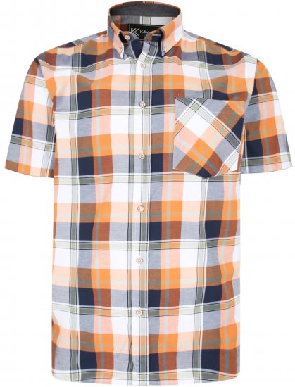 Kam Jeans 6216 Large Check Shirt Rust - Cămăși - Cămăși Bărbați Mărimi Mari