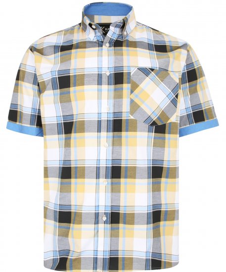 Kam Jeans 6216 Large Check Shirt Mustard - Cămăși - Cămăși Bărbați Mărimi Mari