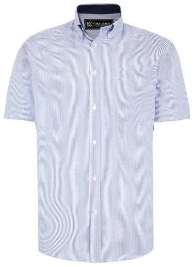 Kam Jeans 6218 SS Casual Stripe Shirt Navy - Cămăși - Cămăși Bărbați Mărimi Mari