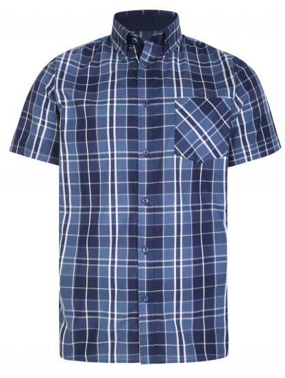 Kam Jeans 6221 Casual Short Sleeve Shirt Indigo - Cămăși - Cămăși Bărbați Mărimi Mari