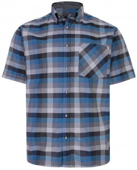 Kam Jeans 6222 Short sleeve Shirt Turquoise - Cămăși - Cămăși Bărbați Mărimi Mari