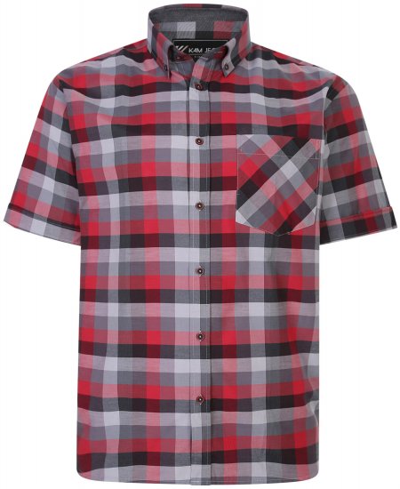 Kam Jeans 6222 Short sleeve Shirt Wine - Cămăși - Cămăși Bărbați Mărimi Mari