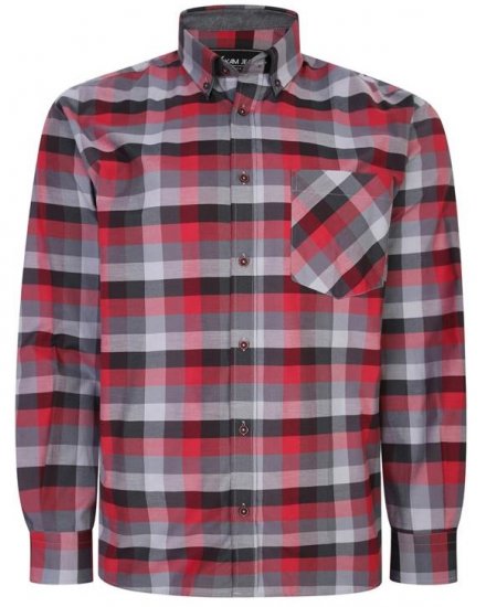 Kam Jeans 6222 Grazed Check Pattern Shirt Wine - Cămăși - Cămăși Bărbați Mărimi Mari