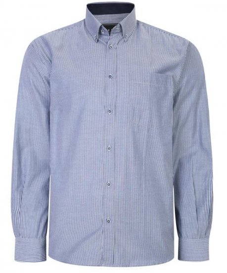 Kam Jeans 6224 LS Mini Stripe Shirt Navy - Cămăși - Cămăși Bărbați Mărimi Mari