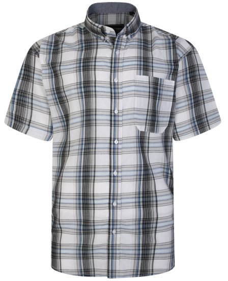 Kam Jeans 6243 SS Check Shirt Navy - Cămăși - Cămăși Bărbați Mărimi Mari