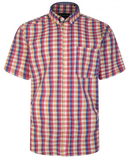 Kam Jeans 6248 Casual Short Sleeve Shirt Pink - Cămăși - Cămăși Bărbați Mărimi Mari
