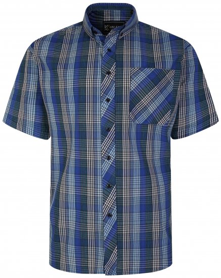 Kam Jeans 6250 Short sleeve Shirt Blue - Cămăși - Cămăși Bărbați Mărimi Mari