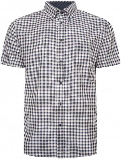 Kam Jeans 6302 Casual Gingham Check Shirt Blue - Cămăși - Cămăși Bărbați Mărimi Mari