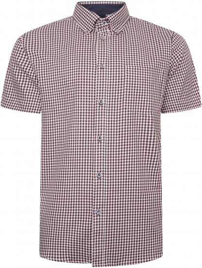 Kam Jeans 6302 Casual Gingham Check Shirt Navy - Cămăși - Cămăși Bărbați Mărimi Mari