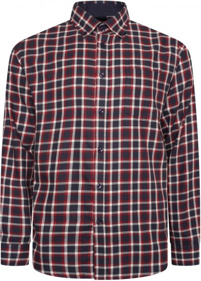 Kam Jeans 6303 Long Sleeve Casual Check Shirt Navy - Cămăși - Cămăși Bărbați Mărimi Mari