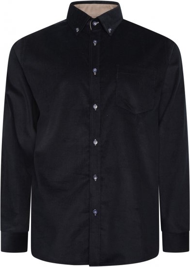 Kam Jeans 6304 Long Sleeve Fine Cotton Cordurouy Shirt Navy - Cămăși - Cămăși Bărbați Mărimi Mari