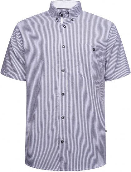 Kam Jeans 6319 Casual Stripe Shirt Charcoal - Cămăși - Cămăși Bărbați Mărimi Mari
