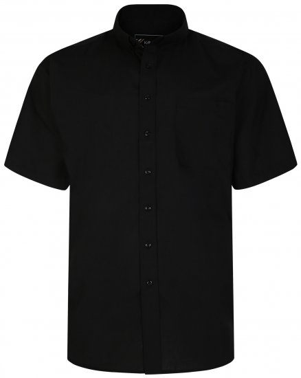 Kam Jeans 660 Classic Short Sleeve Office Shirt Black - Cămăși - Cămăși Bărbați Mărimi Mari
