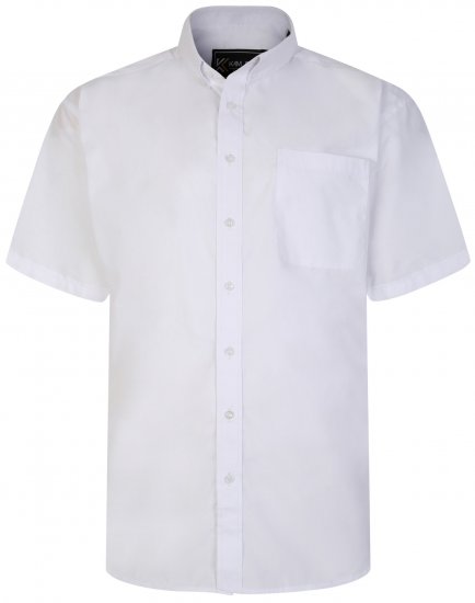 Kam Jeans 660 Classic Short Sleeve Office Shirt White - Cămăși - Cămăși Bărbați Mărimi Mari