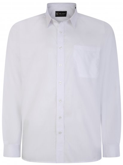 Kam Jeans 661 Classic Long Sleeve Office Shirt White - Cămăși - Cămăși Bărbați Mărimi Mari
