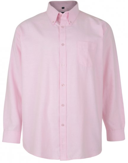 Kam Oxford shirt Long Sleeve Pink - Cămăși - Cămăși Bărbați Mărimi Mari