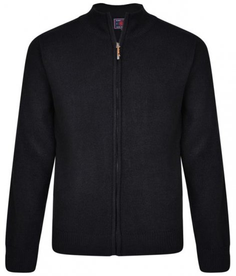 Kam Jeans 68 Casual Zip Thru Knitted Jumper Navy - Pulovere & hanorace - Pulovere & Hanorace Bărbați Mărimi Mari