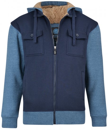 Kam Jeans 7008 Hoodie Denim blue - Pulovere & hanorace - Pulovere & Hanorace Bărbați Mărimi Mari