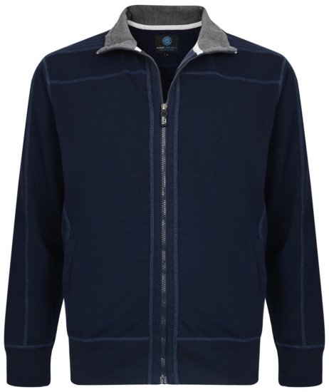 Kam Jeans 7011 Full Zip Sweat Navy - Pulovere & hanorace - Pulovere & Hanorace Bărbați Mărimi Mari