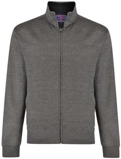 Kam Jeans 7018 Full zip Sweatshirt Charcoal - Pulovere & hanorace - Pulovere & Hanorace Bărbați Mărimi Mari
