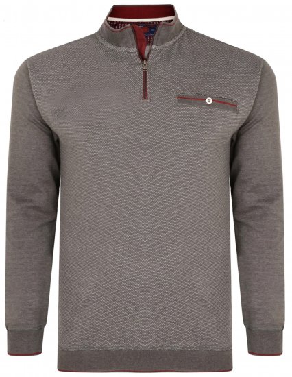 Kam Jeans 7020 1/4 Zip Sweater Charcoal - Pulovere & hanorace - Pulovere & Hanorace Bărbați Mărimi Mari