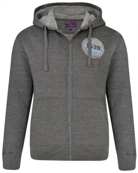 Kam Jeans 7025 Sherpa lined Hoodie Charcoal - Pulovere & hanorace - Pulovere & Hanorace Bărbați Mărimi Mari