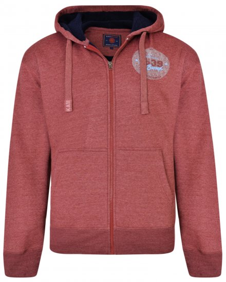 Kam Jeans 7025 Sherpa lined Hoodie Cordovan - Pulovere & hanorace - Pulovere & Hanorace Bărbați Mărimi Mari