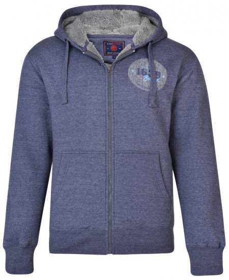 Kam Jeans 7025 Sherpa lined Hoodie Insignia blue - Pulovere & hanorace - Pulovere & Hanorace Bărbați Mărimi Mari