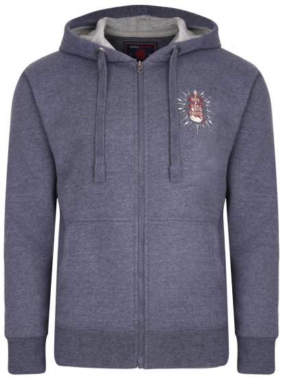 Kam Jeans 7029 Hoodie Indigo - Pulovere & hanorace - Pulovere & Hanorace Bărbați Mărimi Mari