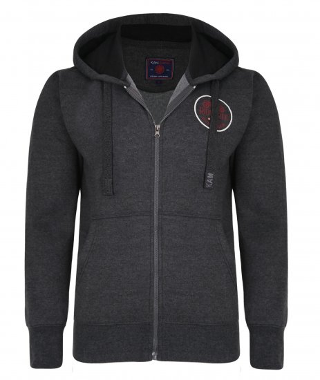 Kam Jeans 7030 Hoody Charcoal - Pulovere & hanorace - Pulovere & Hanorace Bărbați Mărimi Mari