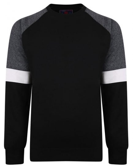 Kam Jeans 7031 Crew Neck Sweater Black - Pulovere & hanorace - Pulovere & Hanorace Bărbați Mărimi Mari