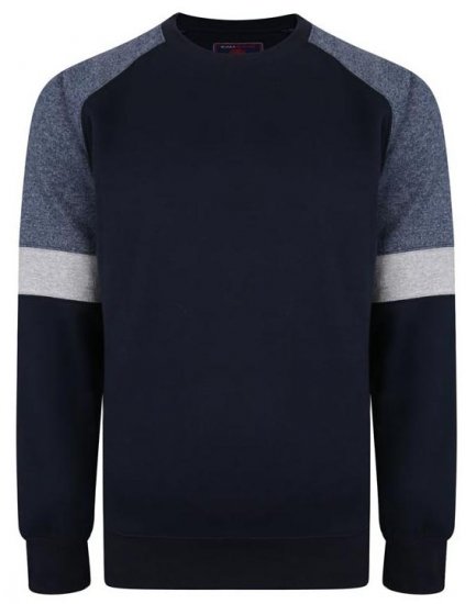 Kam Jeans 7031 Crew Neck Sweater Navy - Pulovere & hanorace - Pulovere & Hanorace Bărbați Mărimi Mari