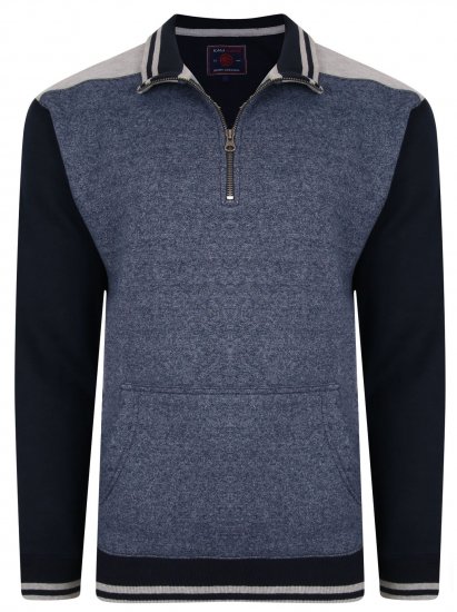 Kam Jeans 7032 Casual Sweater Navy - Pulovere & hanorace - Pulovere & Hanorace Bărbați Mărimi Mari