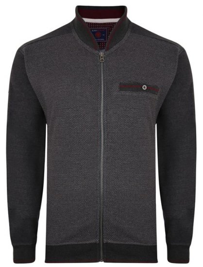 Kam Jeans 7035 Dobby Track Top Charcoal - Pulovere & hanorace - Pulovere & Hanorace Bărbați Mărimi Mari