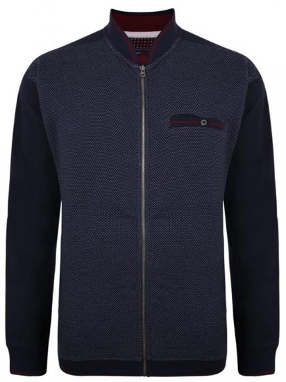 Kam Jeans 7035 Dobby Track Top Navy - Pulovere & hanorace - Pulovere & Hanorace Bărbați Mărimi Mari