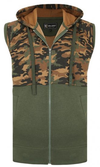 Kam Jeans 7039 Camo Panelled Vest - Pulovere & hanorace - Pulovere & Hanorace Bărbați Mărimi Mari