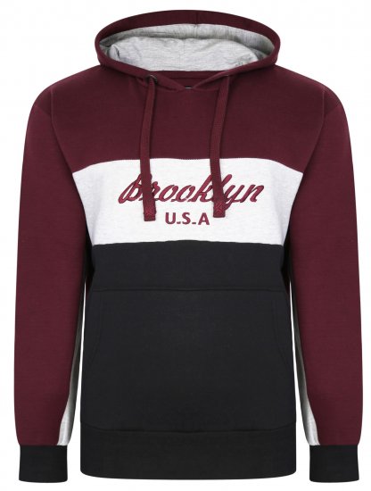 Kam Jeans 7046 Over Head Brooklyn Hoodie Burgundy - Pulovere & hanorace - Pulovere & Hanorace Bărbați Mărimi Mari