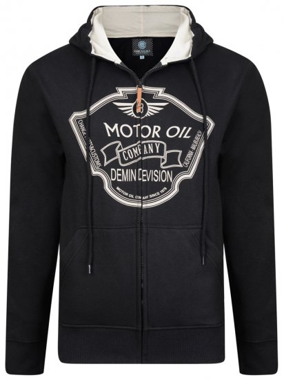 Kam Jeans 705 Motor Oil Hoodie Black - Pulovere & hanorace - Pulovere & Hanorace Bărbați Mărimi Mari