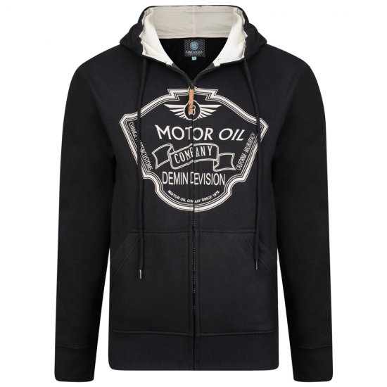 Kam Jeans 705 Motor Oil Hoodie Black - Pulovere & hanorace - Pulovere & Hanorace Bărbați Mărimi Mari