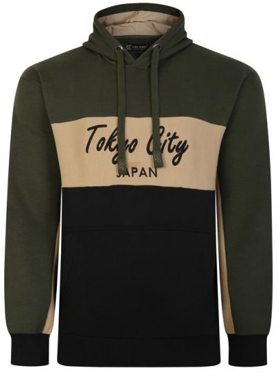 Kam Jeans 7058 Tokyo City Cut & Saw Hoodie Khaki - Pulovere & hanorace - Pulovere & Hanorace Bărbați Mărimi Mari