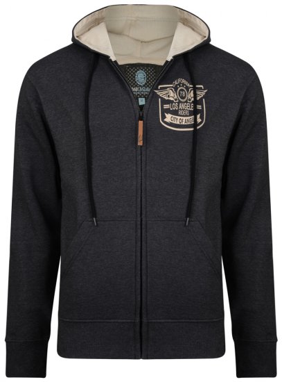 Kam Jeans 706 L.A. Riders Hoodie Charcoal - Pulovere & hanorace - Pulovere & Hanorace Bărbați Mărimi Mari