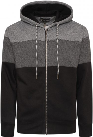 Kam Jeans 7071 Marl Stripe Hoody Black TALL SIZES - ÎMBRĂCĂMINTE BĂRBAȚI MT-6XLT - Tall dimensiuni bărbați