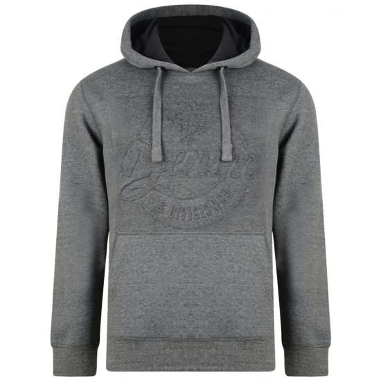 Kam Jeans 708 Embossed Hoodie Charcoal - Pulovere & hanorace - Pulovere & Hanorace Bărbați Mărimi Mari