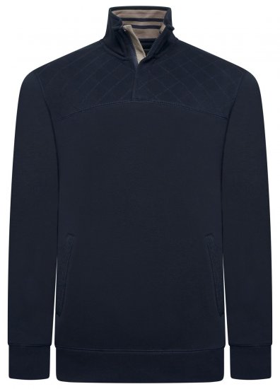 Kam Jeans 7092 Hanorac cu fermoar scurt Albastru marin - Pulovere & hanorace - Pulovere & Hanorace Bărbați Mărimi Mari