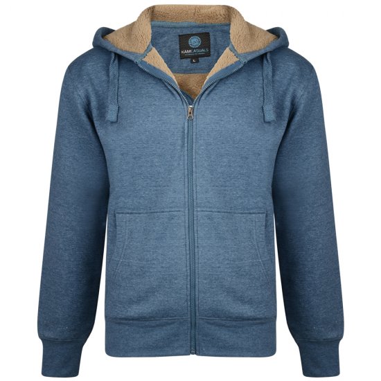 Kam Jeans 709 Sherpa Lined Hoodie Denim - Pulovere & hanorace - Pulovere & Hanorace Bărbați Mărimi Mari