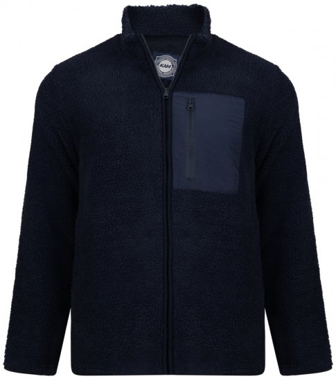 Kam Jeans 712 Teddy Fleece Navy - Pulovere & hanorace - Pulovere & Hanorace Bărbați Mărimi Mari
